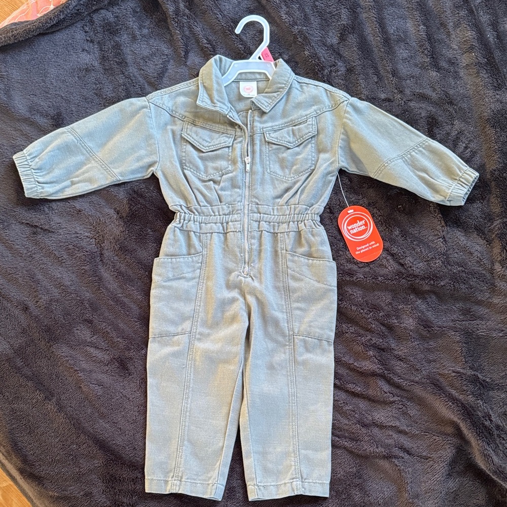 Wonder Nation Kids Light Gray Jumpsuit